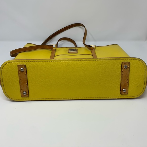 Dooney & Bourke | Cynthia Pebbled Yellow Leather Tote - Picture 9 of 13